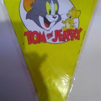 Том и Джери Tom and Jerry жълт Парти Гирлянд Знаменца Флаг Банер, снимка 1 - Декорация за дома - 22420527