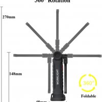 LED магнитна работна лампа COB светлина инструмент ЛЕД авто , снимка 4 - Други инструменти - 26001268