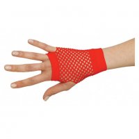 Мрежести нови червени къси секси ръкавици без пръсти , снимка 1 - Бельо - 25426200
