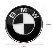 Емблема за волана на автомобил с логото на BMW 45мм E46 E30, лепяща оригинална син бял цвят, снимка 4 - Аксесоари и консумативи - 21530965