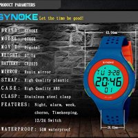 Нов дамски спортен часовник много функции синьо червено зелено Synoke, снимка 3 - Дамски - 23410425