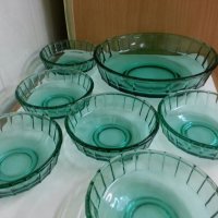 Стъклени купи цветно зелено стъклостъкло , снимка 6 - Антикварни и старинни предмети - 26070012