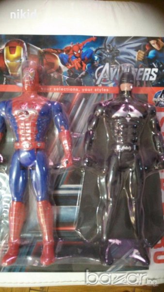 Огромни Батман и Спайдърмен подвижни играчки фигурки пластмасови pvc за игра и украса торта, снимка 1
