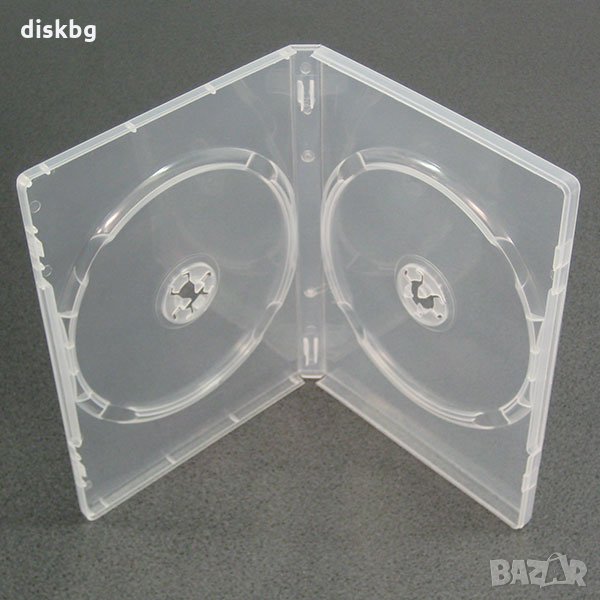 Нова кутия за DVD (DVD Box) двойна 14mm, прозрачна - нови кутии, снимка 1