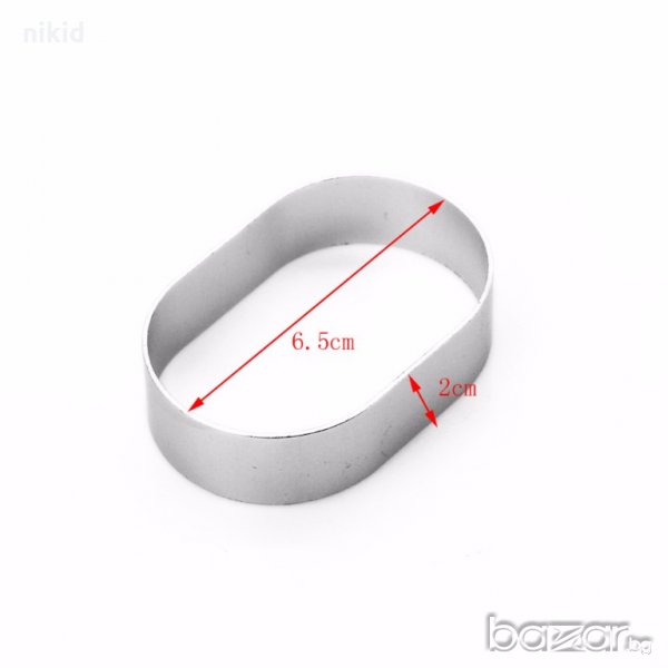 Овал метална форма резец за сладки бисквитки мъфини кексчета фондан украса, снимка 1