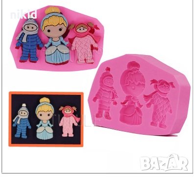 Малка кукла Принцеса и ескимос силиконов молд форма за торта украса фондан, снимка 1