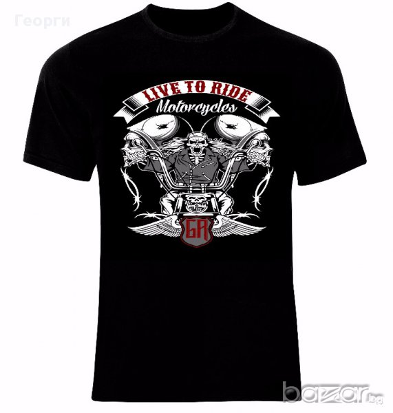 Harley Davidson Motorrad Biker Rocker Tattoo Live To Ride Тениска Мъжка/Дамска S до 2XL, снимка 1