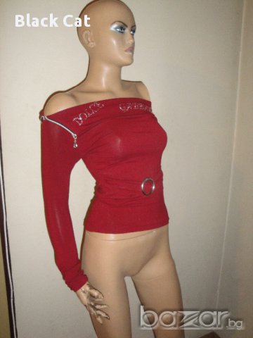 Елегантна червена дамска блуза с дълъг ръкав, реплика на "Dolce&Gabbana", "D&G", дамски топ, ръкави