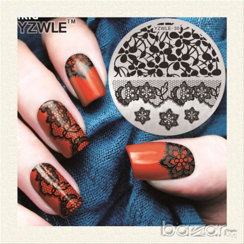 кръгла плочка / щампа шаблон за печат на нокти YZWLE-30