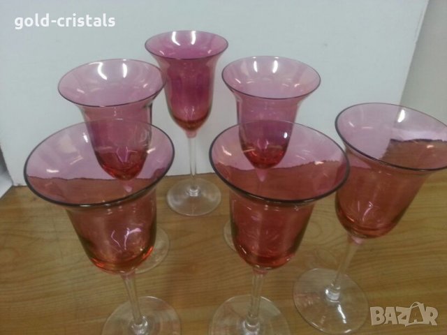 Сервиз чаши за вино цветно стъкло, снимка 13 - Антикварни и старинни предмети - 22450614