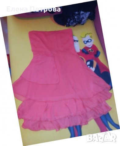 Страхотна рокля в доматено червено размер 36, снимка 2 - Рокли - 22964737