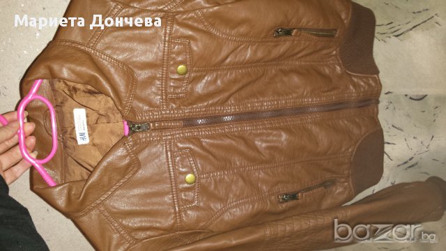 Кожено яке H & M 10 - 12 години, снимка 4 - Детски якета и елеци - 9329050