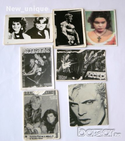 Картички и стикери с музикални и кино звезди от 80-те и 90 години на ХХ век, снимка 2 - Антикварни и старинни предмети - 10491201