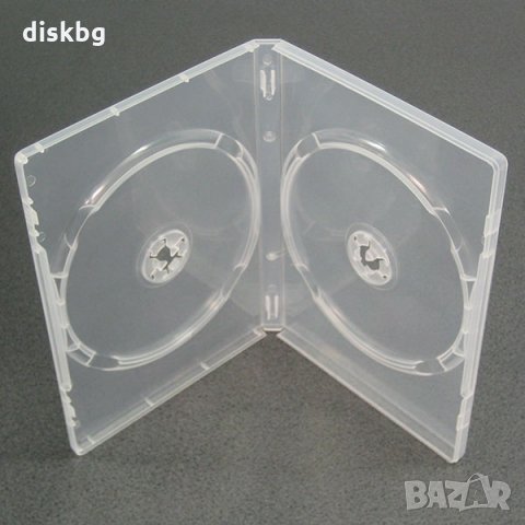 Нова кутия за DVD (DVD Box) двойна 14mm, прозрачна - нови кутии