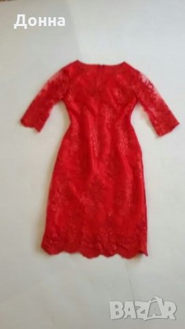 Червена рокля дантела 