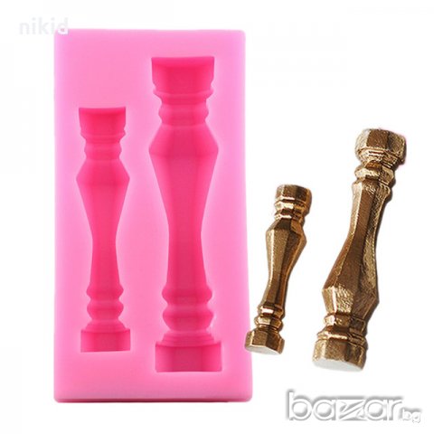 Парапет опора колона силиконов молд форма за украса торта с фондан шоколад