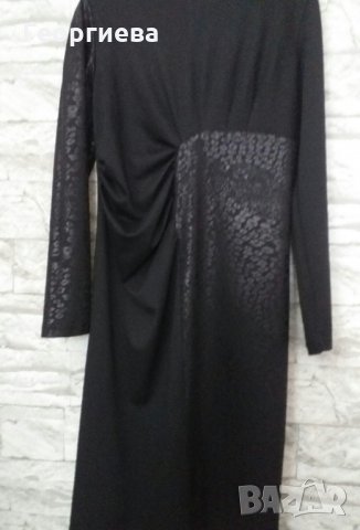 Елегантна черна рокля, снимка 1 - Рокли - 25034656