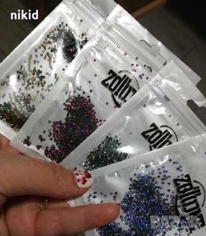 1440 супер ситни различи цветове камъчета диамантчета за декорация и украса нокти маникюр плик, снимка 4 - Продукти за маникюр - 25176642