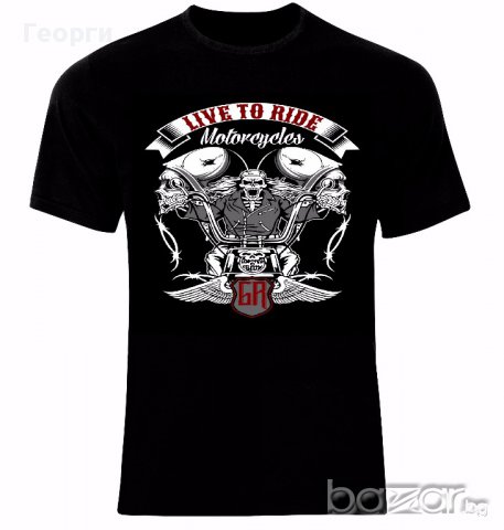 Harley Davidson Motorrad Biker Rocker Tattoo Live To Ride Тениска Мъжка/Дамска S до 2XL, снимка 1 - Тениски - 14035883