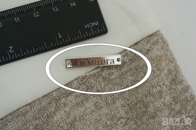 Рокля в екрю и беж марка La`Aurora - EU 36, снимка 9 - Рокли - 22368817