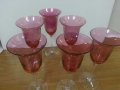 Ретро стъклени чаши за вино цветно стъкло, снимка 13