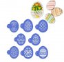 8 бр голям Стенсил шаблони за Великденски яйца яйце за декор сладки с фондан и украса, снимка 1 - Други - 24389885