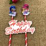 топер сламки с Искрица и Сияйница shimmer and shine рожден ден happy birthday украса торта, снимка 1