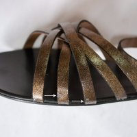 Естествена кожа, дамски сандали цвят бронз, снимка 8 - Сандали - 17553612