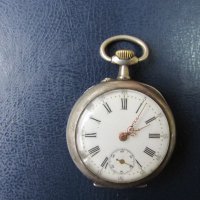 сребърен джобен часовник, снимка 4 - Антикварни и старинни предмети - 23508842