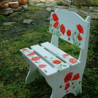 дървен детски рисуван стол, снимка 9 - Мебели за детската стая - 7100288