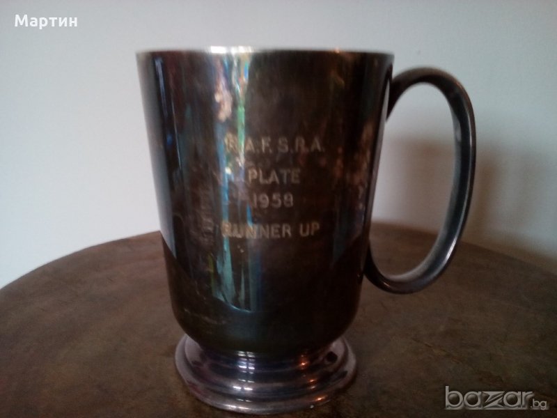 Посребрена масивна стара - Халба ( 777888) , снимка 1