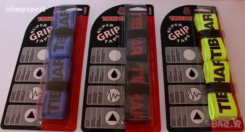 Гриф за хилки Tibhar super grip черен,син,зелен (за 2 хилки) нов , снимка 1