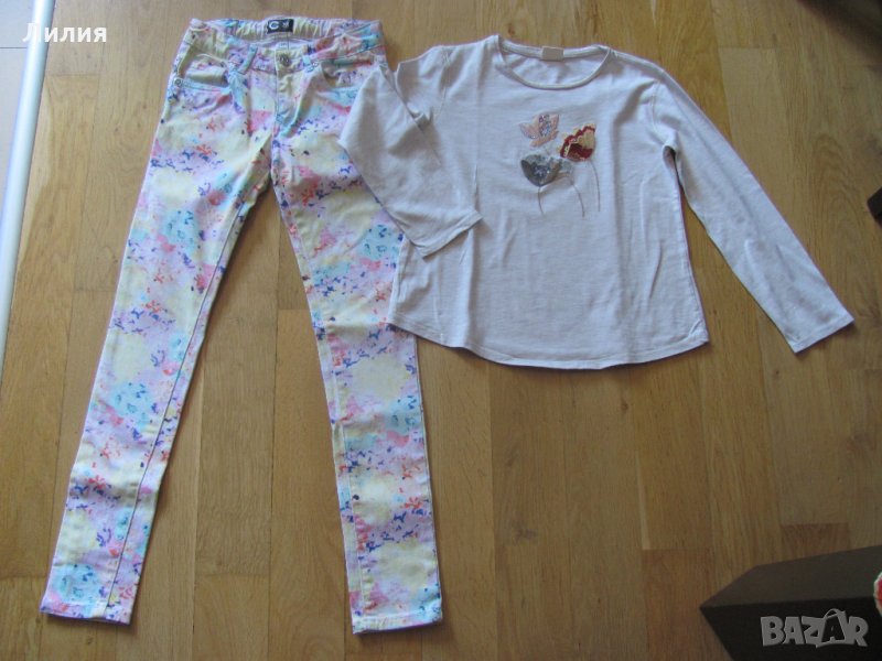 Флорален панталон "c'est la vie" и 3D блуза с цветя на ZARA, снимка 1