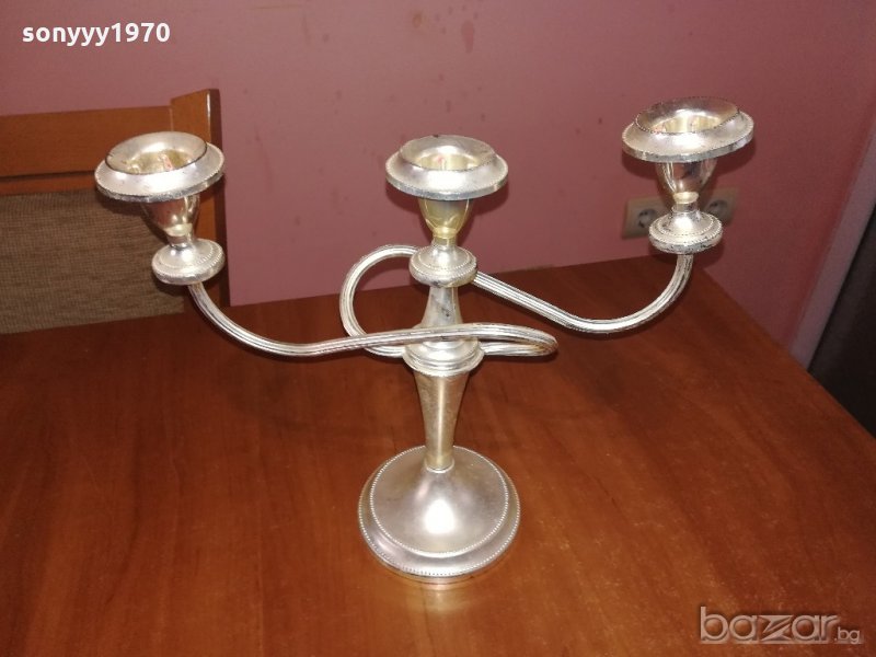 красив и стилен свещник за 3 свещи-внос швеицария, снимка 1