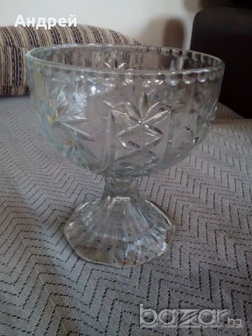 Стъклена фруктиера,купа , снимка 2 - Антикварни и старинни предмети - 20545642