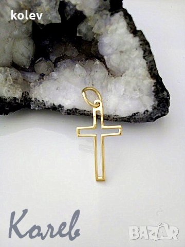 златен кръст -контур- 0.65 грама, снимка 2 - Колиета, медальони, синджири - 23164772