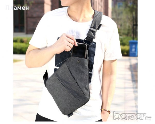 Мъжка спортно-елегантна текстилна чанта за през рамо DXYZ 31x27x19x17 , снимка 5 - Чанти - 20925079
