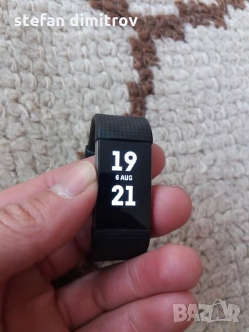 Фитнес гривна Fitbit Charge 2, Черна/Сребриста, L