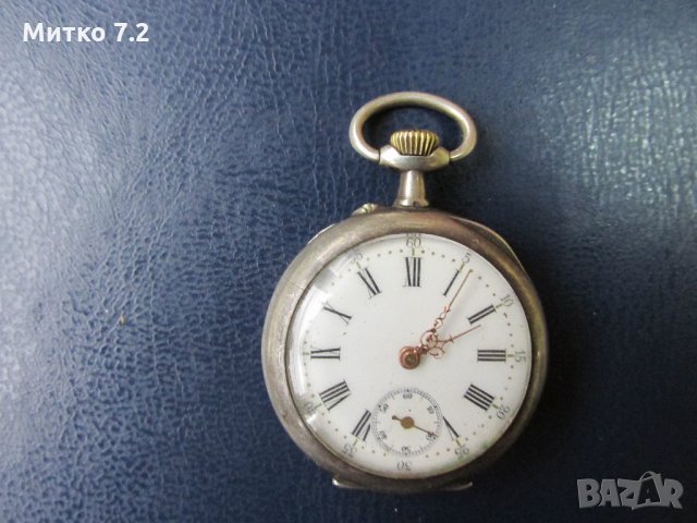 сребърен джобен часовник, снимка 4 - Антикварни и старинни предмети - 23508842