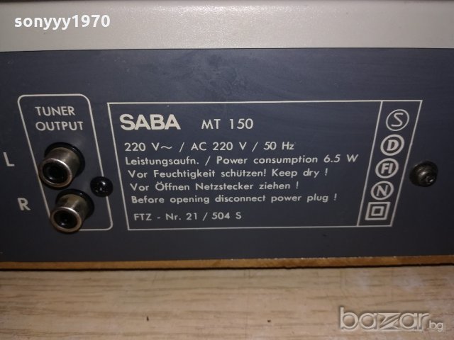 saba mt150-stereo tuner-внос франция, снимка 16 - Ресийвъри, усилватели, смесителни пултове - 21375499