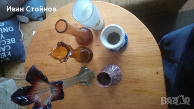 Стъклена ваза лот порцелан керамика, снимка 4 - Други стоки за дома - 25241665