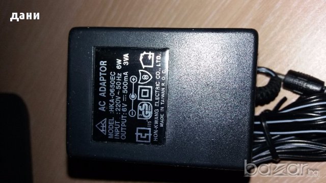 продавам адаптор (зарядни) 6в 500ма 3ва, снимка 2 - Друга електроника - 18046936