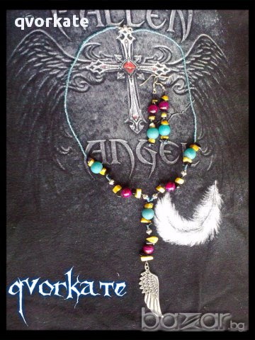 Колие и обеци Крило, снимка 2 - Бижутерийни комплекти - 12651576