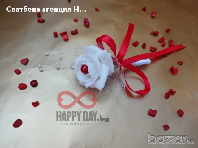 Сватбени бутониери - бутониера за ревер Роуз, снимка 3 - Кетъринг - 14769926