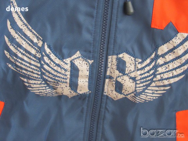 Ефектно спортно пролетно яке в синьо и оранжево размер 12, ново, снимка 3 - Детски якета и елеци - 17659346