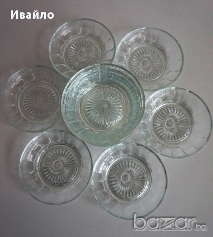 Стъклени десертни чинийки - 12 бр., снимка 1 - Чинии - 17737819