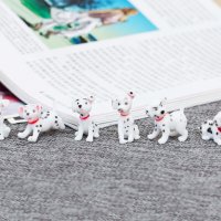 мини Далматинци малки кученца PVC 6 бр фигурки топери за игра и украса торта играчки, снимка 1 - Други - 19016009