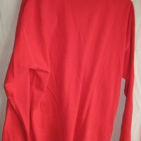 Червена блуза с копчета, памук., снимка 4 - Блузи с дълъг ръкав и пуловери - 23590770