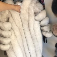 Дамско елегантно палто от лисица бяло, снимка 1 - Палта, манта - 20852010