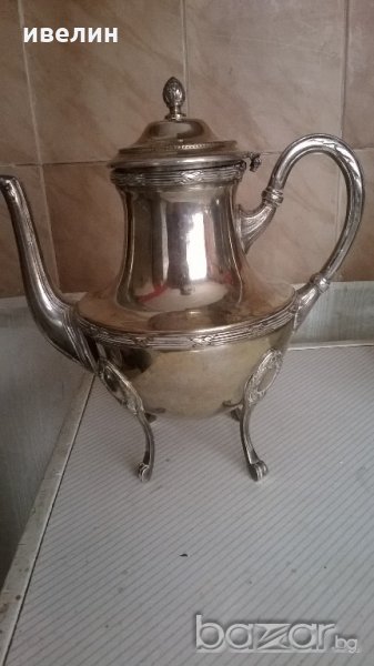 стара посребрена бронзова кана, снимка 1